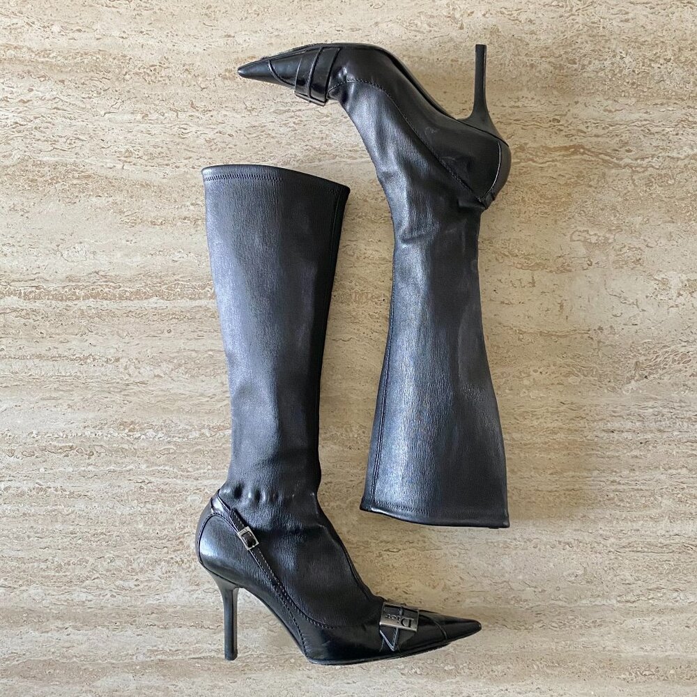 Vintage Dior Buckle Knee High Sock Boots